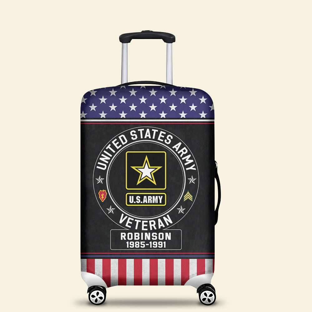 Personalized U.S. Army Veteran Luggage Cover