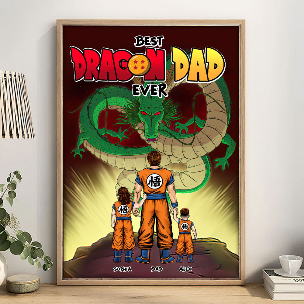 Best Dragon Dad Ever Personalized Canvas Print Poster & Canvas PopCulturePrints