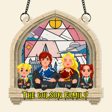 Load image into Gallery viewer, Personalized Wizard Family Suncatcher Ornament
