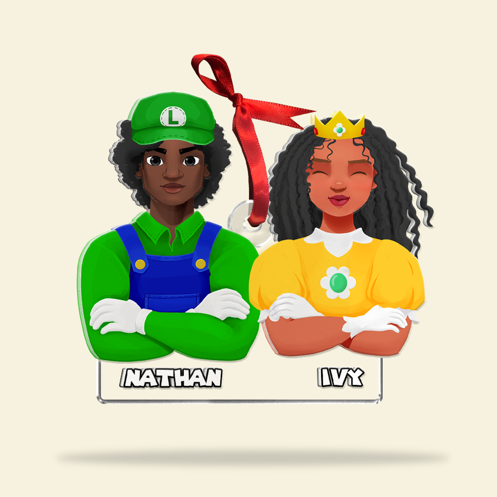 Customized Couple Christmas Ornament - Pop Culture Edition