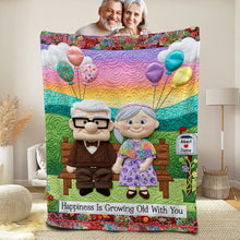 Load image into Gallery viewer, Happiness Is Growing Old With You - Personalized Together Forever Blanket for Couples Blanket PopCulturePrints
