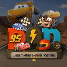 Load image into Gallery viewer, “Rev Up Your Love!” Personalized Racing Dad Plaque - Unique Gift for Dads and Grandpas Shaped Plaques PopCulturePrints
