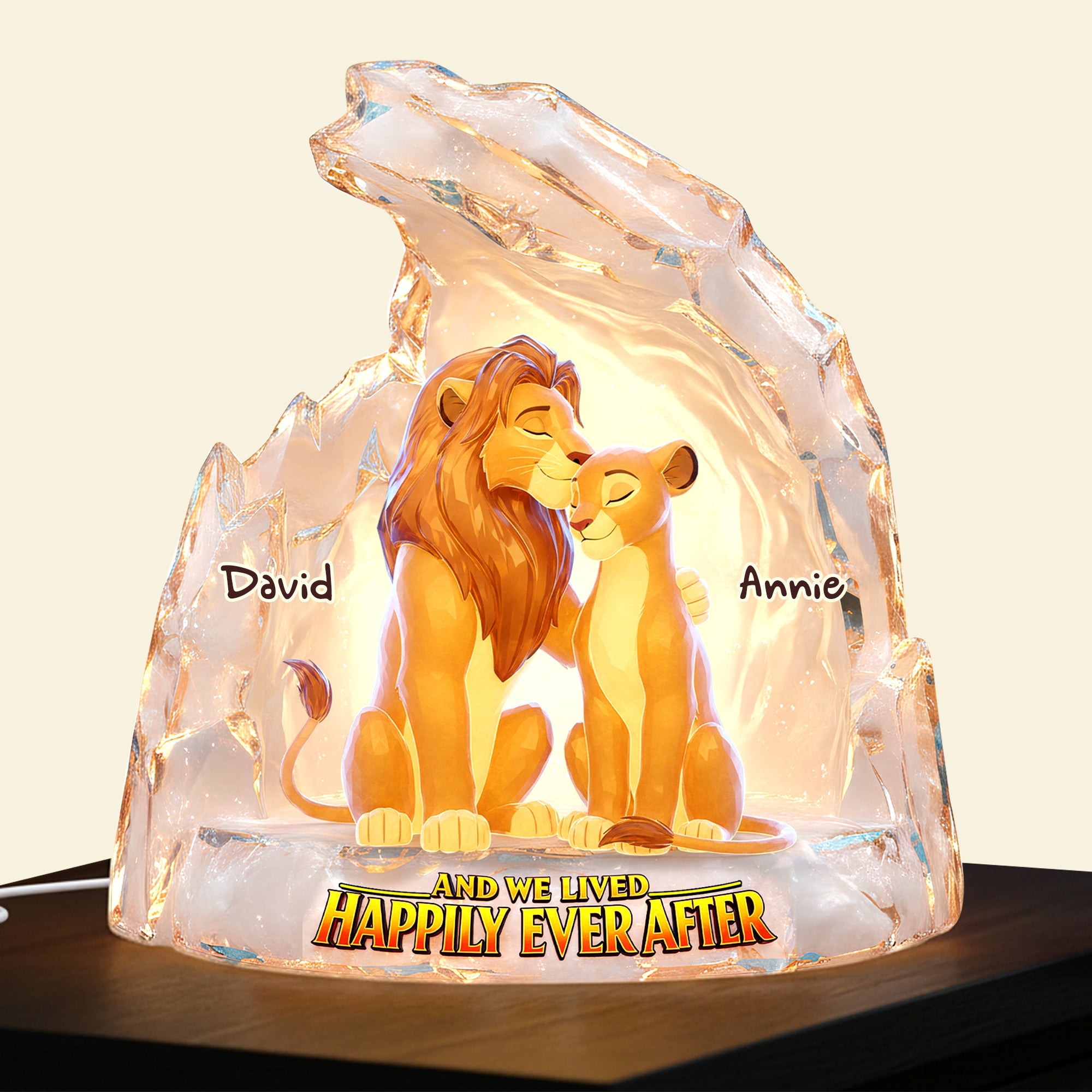 Happily Ever After - Personalized Couple Gift Lamp Light Box PopCulturePrints