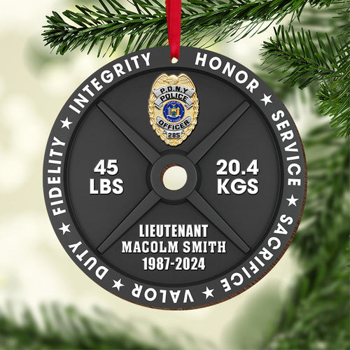 Personalized Police Officer Wooden Ornament Ornament PopCulturePrints