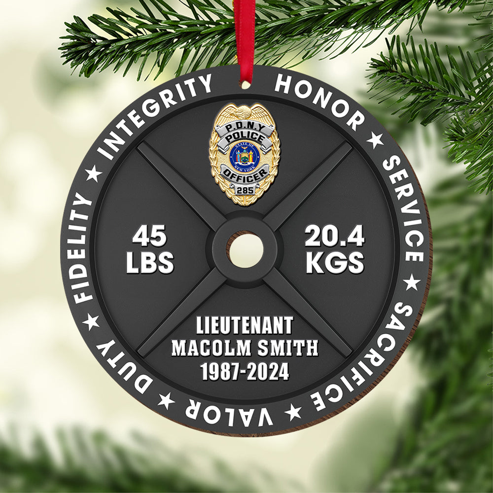 Personalized Police Officer Wooden Ornament Ornament PopCulturePrints