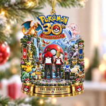 Load image into Gallery viewer, Celebrate 30 Years of Adventure - Custom Pokémon Anniversary Ornament - Perfect Gift for Families and Friends
