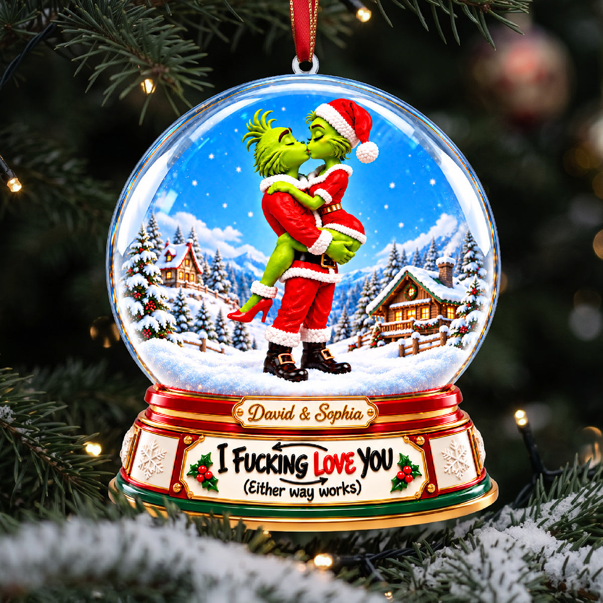 I Fucking Love You - Personalized Furry Naughty Couple Ornament for Christmas