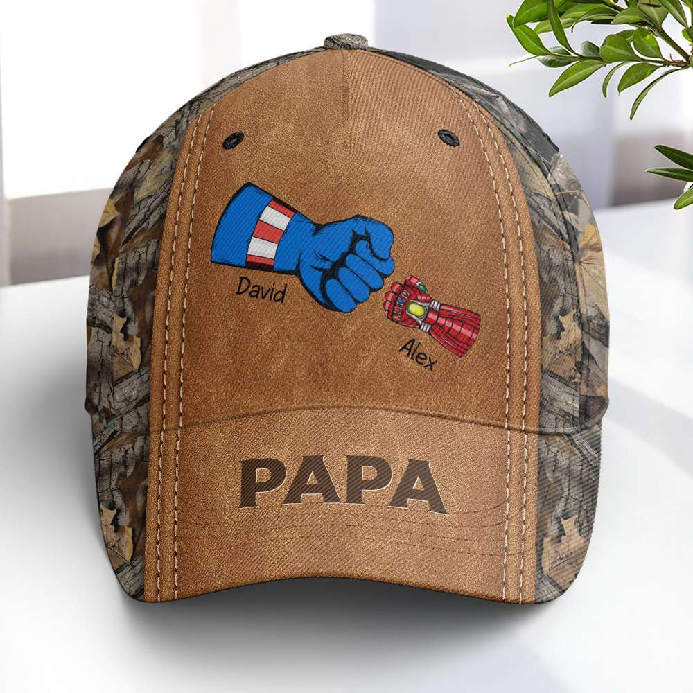 Personalized Superhero Dad Cap - Custom Name Gifts