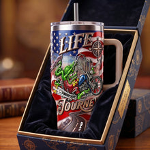 Load image into Gallery viewer, “Life Is a Journey” - Custom Speed Monster Tumbler - Perfect Gift for Hot Rod Lovers
