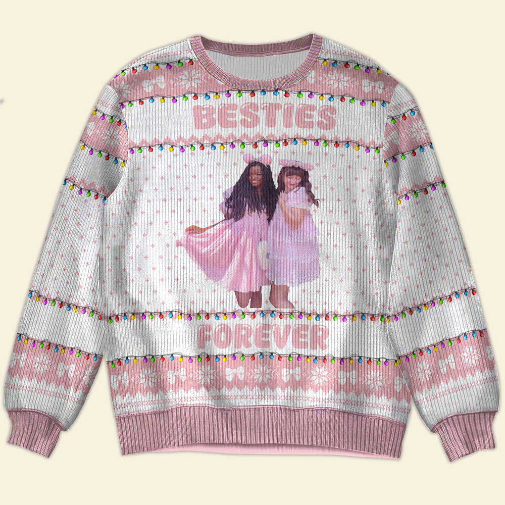 Custom Bestie Photo Christmas Sweater Ugly Christmas Sweater PopCulturePrints