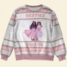 Load image into Gallery viewer, Custom Bestie Photo Christmas Sweater Ugly Christmas Sweater PopCulturePrints
