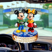 Load image into Gallery viewer, I Want to Hold Your Hand at 80 - Personalized Travel Couple Car Ornament Ornament PopCulturePrints
