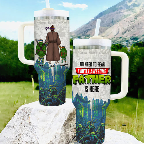 Personalized Turtle Themed Tumbler for Dad - Awesome Father Gift Tumbler Cup PopCulturePrints