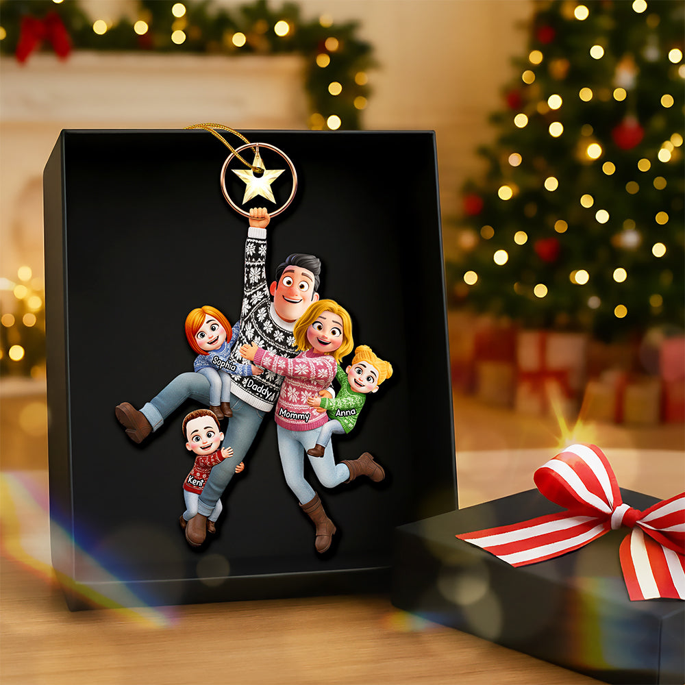 "Celebrate Family Bonds with Love" - Flying Family Ornament, Personalized Gift for All Occasions Ornament PopCulturePrints