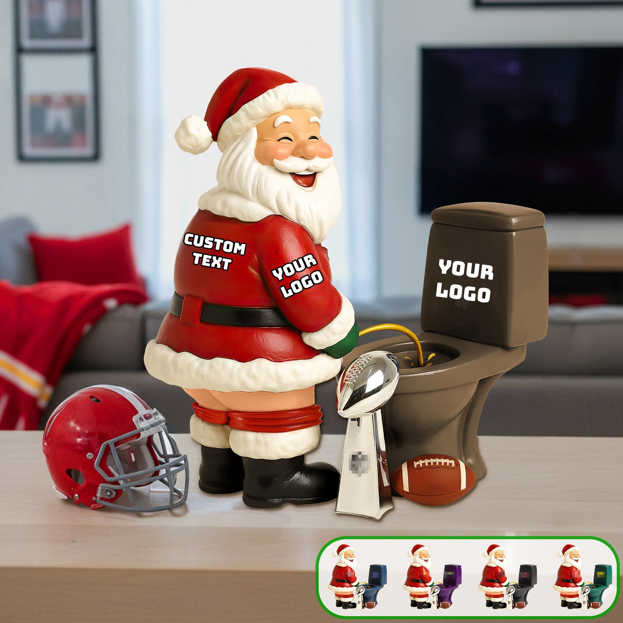 “Score Big with Laughter!” - Funny Santa Sport Acrylic Plaque - Personalized Gift for Sports Lovers Shaped Plaques PopCulturePrints