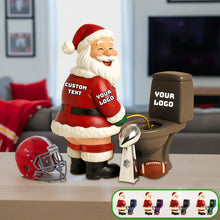 Load image into Gallery viewer, “Score Big with Laughter!” - Funny Santa Sport Acrylic Plaque - Personalized Gift for Sports Lovers Shaped Plaques PopCulturePrints
