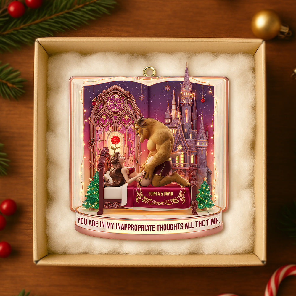 You Are In My Inappropriate Thoughts Ornament - Personalized Christmas Gift for Couples Ornament PopCulturePrints