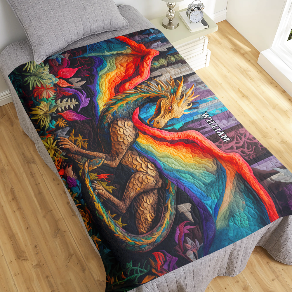 Personalized LGBT Pride Dragon Blanket