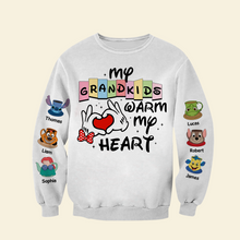 Load image into Gallery viewer, My Grandkids Warm My Heart - Personalized 3D Shirt for Grandma AOP Products PopCulturePrints
