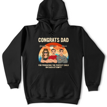 Load image into Gallery viewer, Congratulations Dad! Celebrate Perfect Parenting - Personalized T-Shirt T-shirt PopCulturePrints
