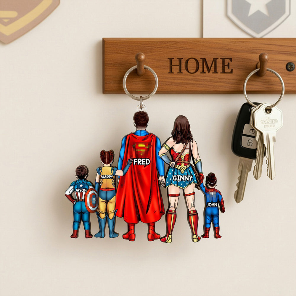 “Family is the best team!” - Personalized Keychain for Family Keychains PopCulturePrints