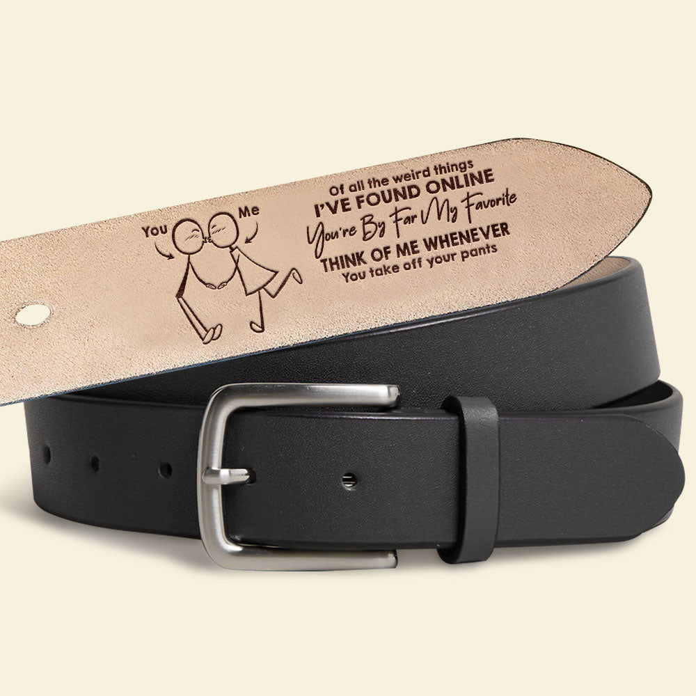 Personalized Leather Belt for Couples - Unique Love Gift Belts PopCulturePrints