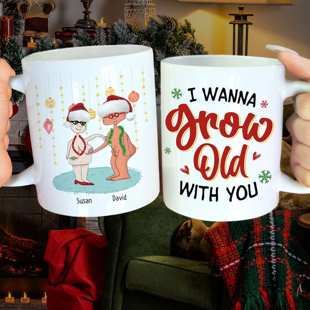 Personalized Couple Mug - I Wanna Grow Old With You | Valentine's Day Gifts | Christmas Gift Coffee Mug PopCulturePrints