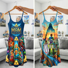 Load image into Gallery viewer, "Celebrate the Legend of Mom!" - Fantasy Wild Mom Suspender Maxi Dress - Personalized Gift for All Moms Dress PopCulturePrints
