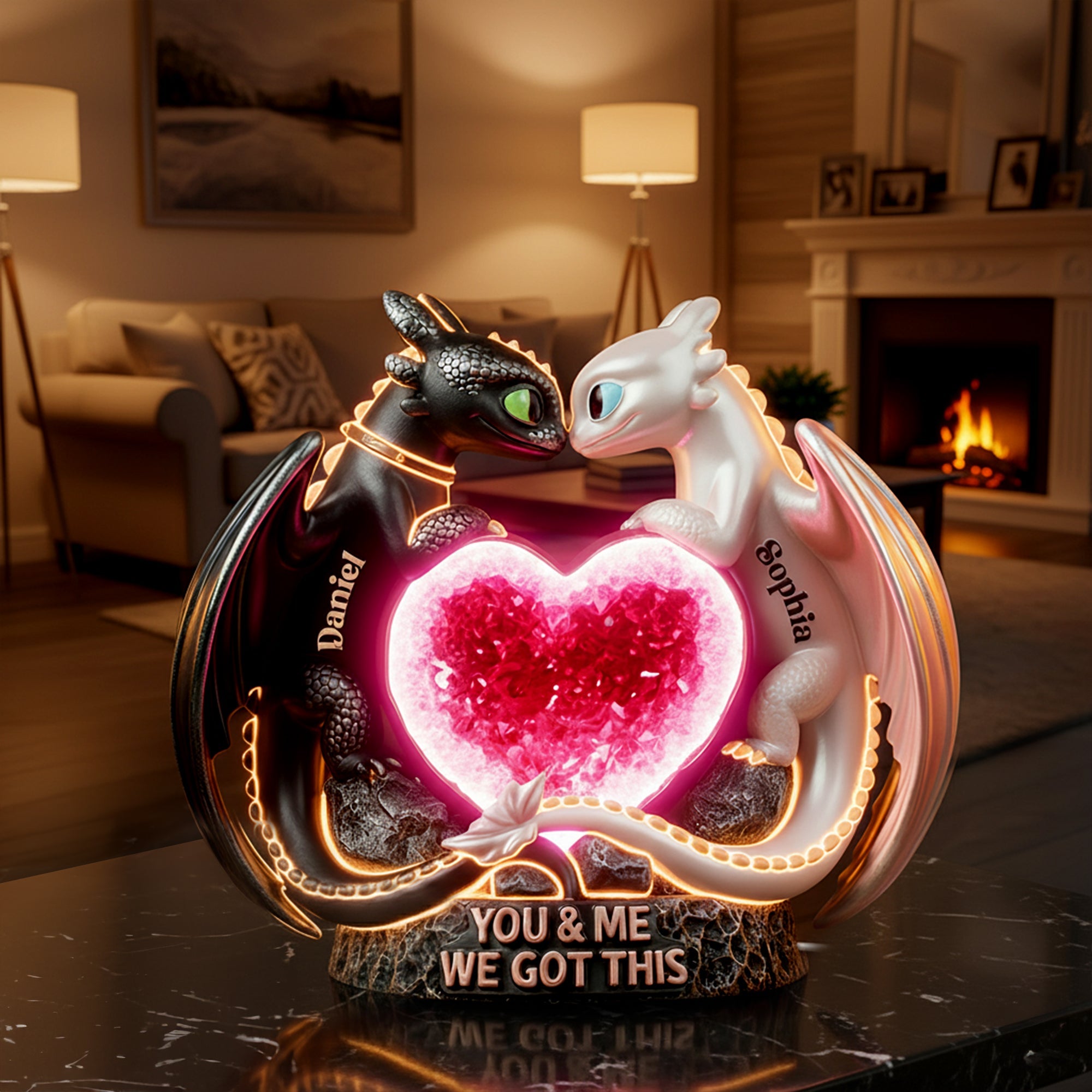Love Unleashed: Heartflow Together Acrylic Light Box - Personalized Gift for Couples Light Box PopCulturePrints