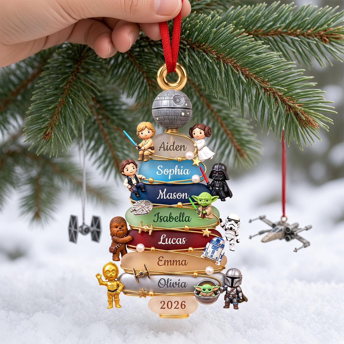 Space Adventure Family Christmas Ornament - Personalized Gifts For Family 05NADH081026 Ornament PopCulturePrints