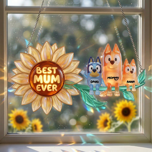 Best Mum Ever - Personalized Suncatcher Ornament for Mom & Grandma Ornament PopCulturePrints