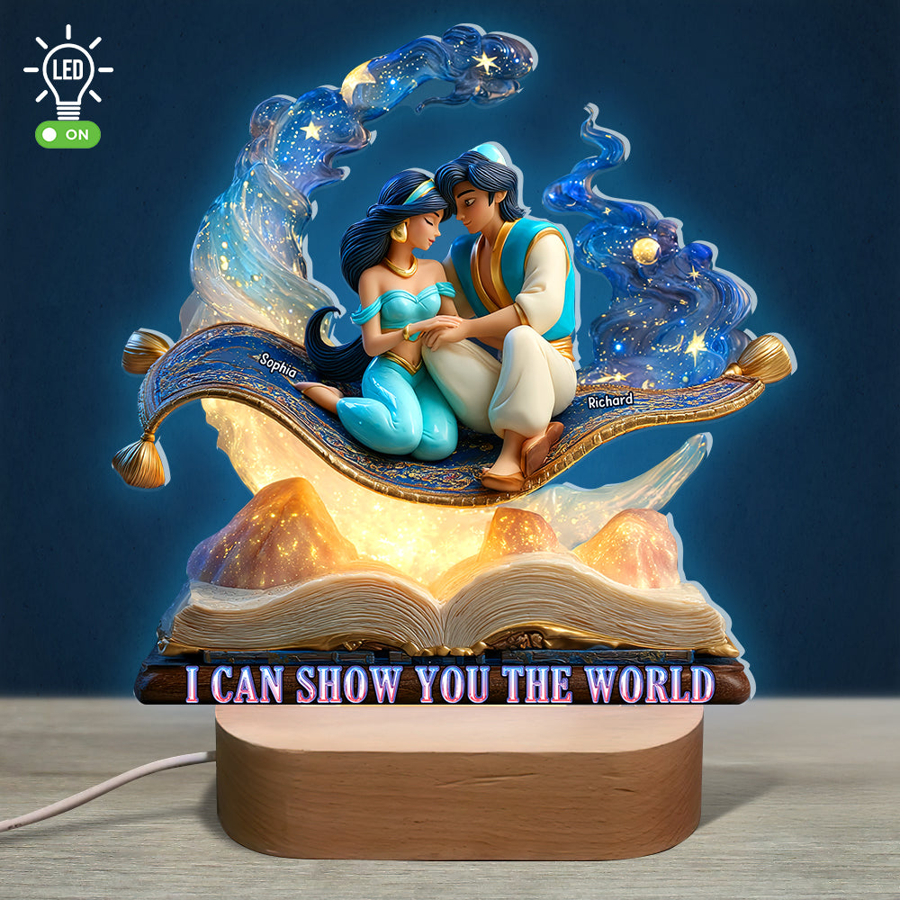 I Can Show You the World - Personalized Desert Princess LED Light Gift for Couples Led Night Light PopCulturePrints