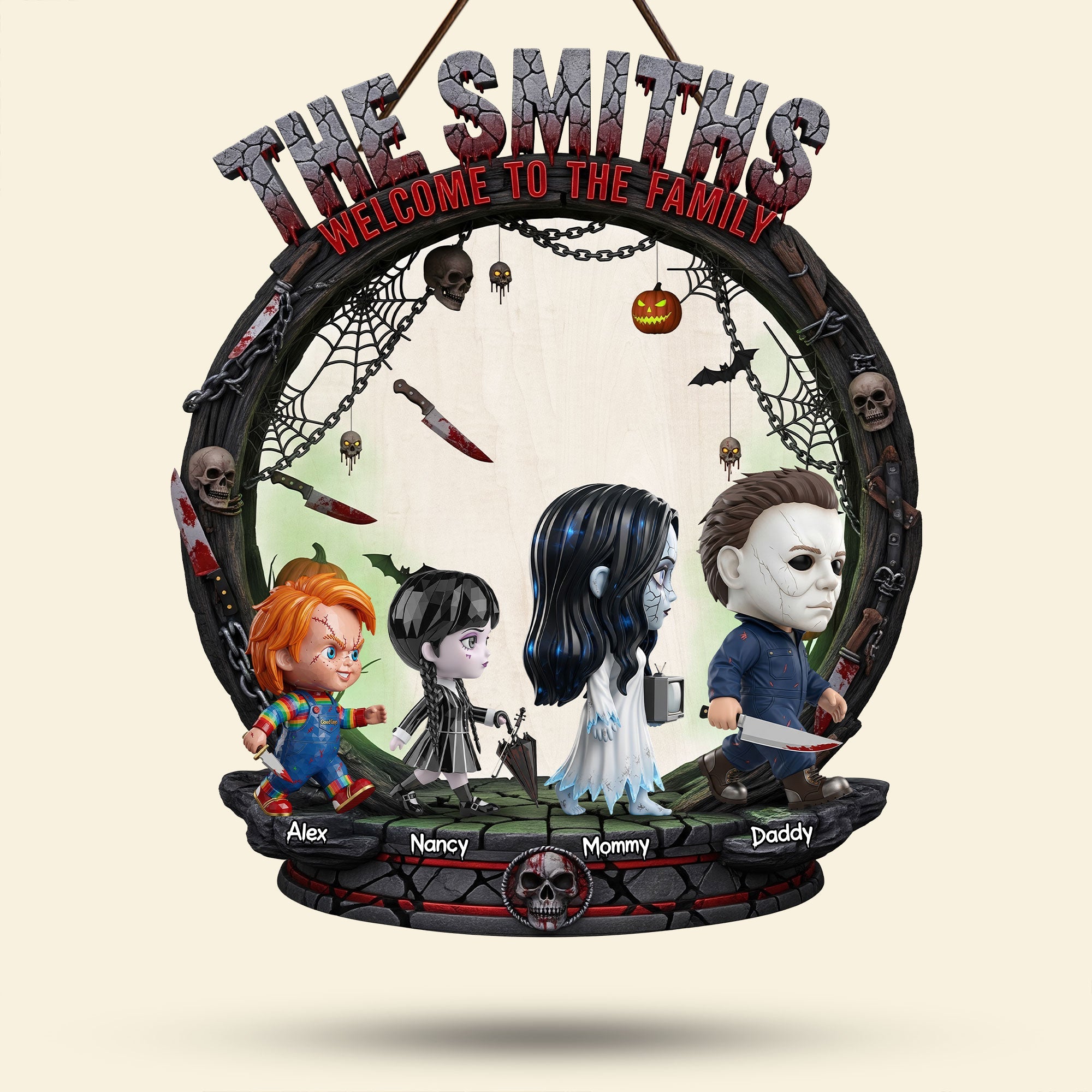 Embrace the Spooky Spirit - Horror Family Wood Sign - Personalized Gifts for Family Wood Sign PopCulturePrints
