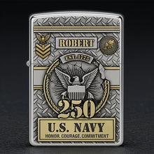 Load image into Gallery viewer, Honor the Brave: Military 250th Anniversary Flame Lighter - Personalized Gift for Veterans Lighter PopCulturePrints
