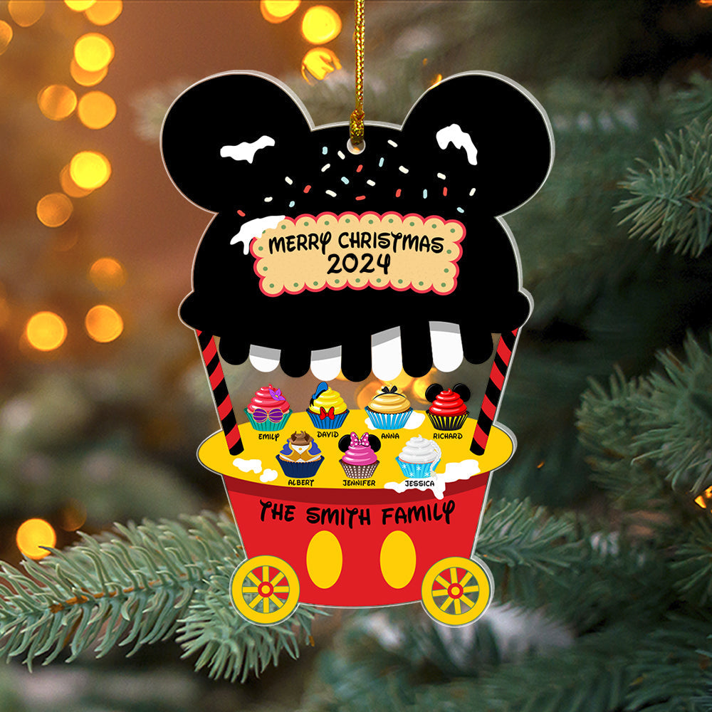 Personalized Family Christmas Acrylic Ornament - Merry Christmas 2024 Ornament PopCulturePrints