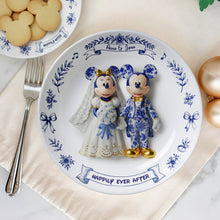 Load image into Gallery viewer, Celebrate Love with Personalized Charm - Cute Cartoon Couple Round Plate Ceramic Round Plate PopCulturePrints
