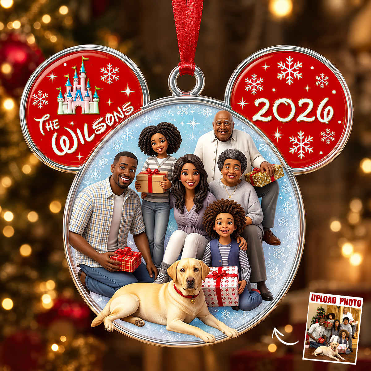Cherish Every Moment: Personalized Family Together Christmas Acrylic Ornament - Custom Gift for Loved Ones
