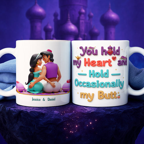 You Hold My Heart and Hold Occasionally My Butt - Personalized Moonlight Couple Coffee Mug Coffee Mug PopCulturePrints
