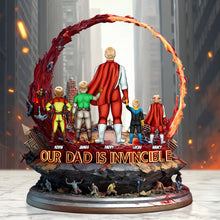 Load image into Gallery viewer, Our Dad is Invincible - Custom Super Dad Plaque | Personalized Gifts for Dad &amp; Grandpa Shaped Plaques PopCulturePrints
