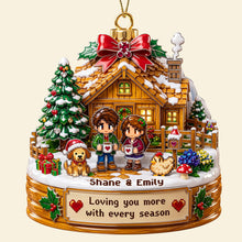 Load image into Gallery viewer, Loving You More with Every Season - Custom Photo Acrylic Ornament for Couples
