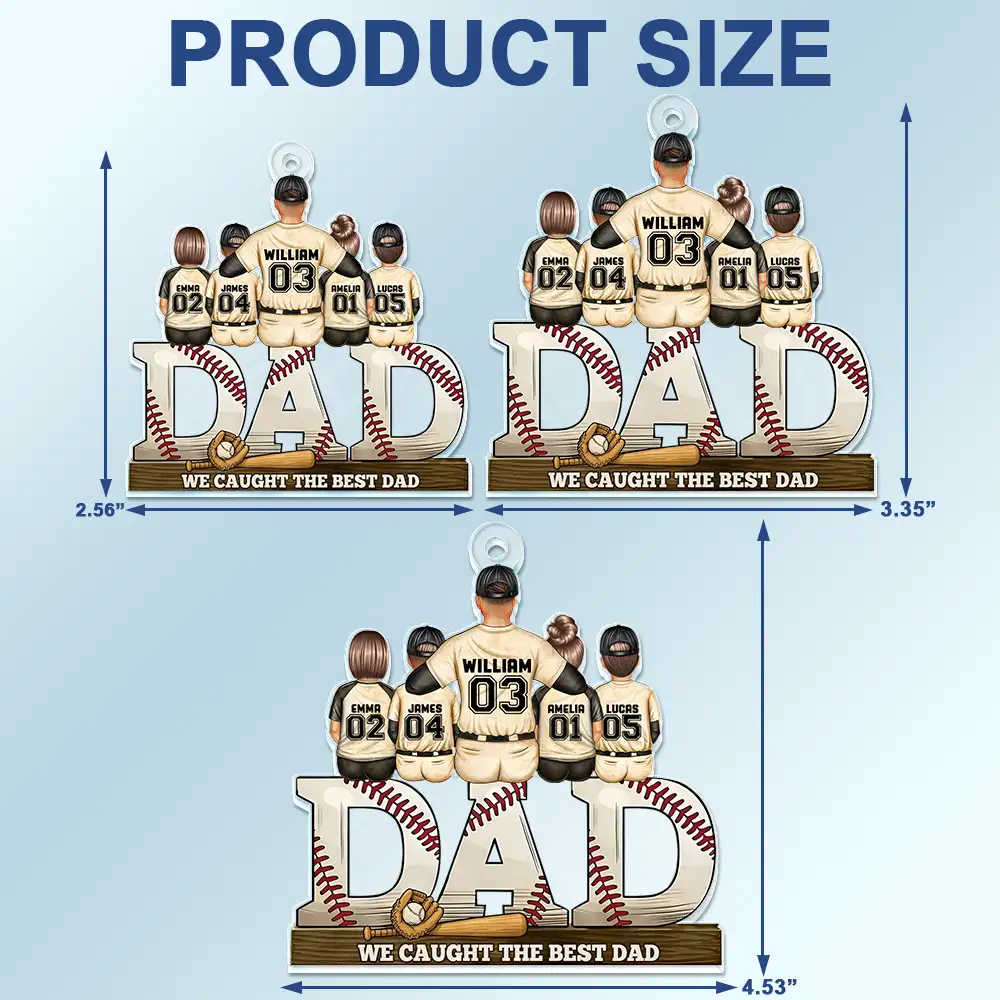 We Hit A Homerun Scoring You As Our Dad - Personalized Acrylic Car Hanger - Unique Gift for Dad & Grandpa Acrylic Car Hanger PopCulturePrints