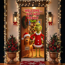 Load image into Gallery viewer, Funny Welcome Door Cover - Personalized Christmas Gift for Everyone Door Covers PopCulturePrints
