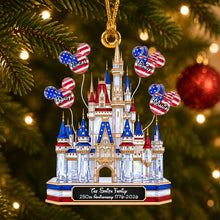 Load image into Gallery viewer, "A Magical Keepsake for Generations - Personalized Enchanted Castle Acrylic Ornament for Family 250th Anniversary Gift"
