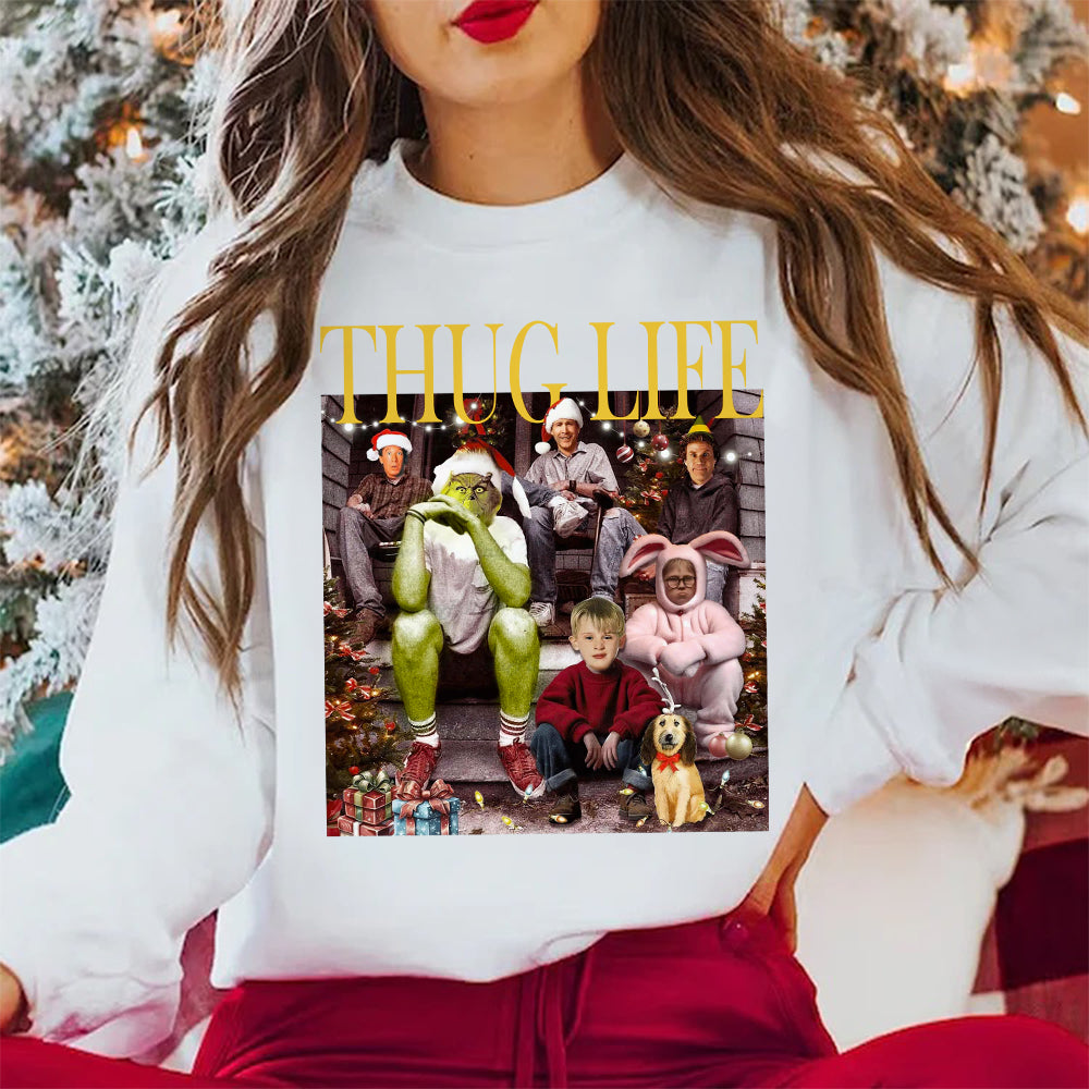 Christmas Comedy Movie Collage Sweatshirt - Thug Life Edition