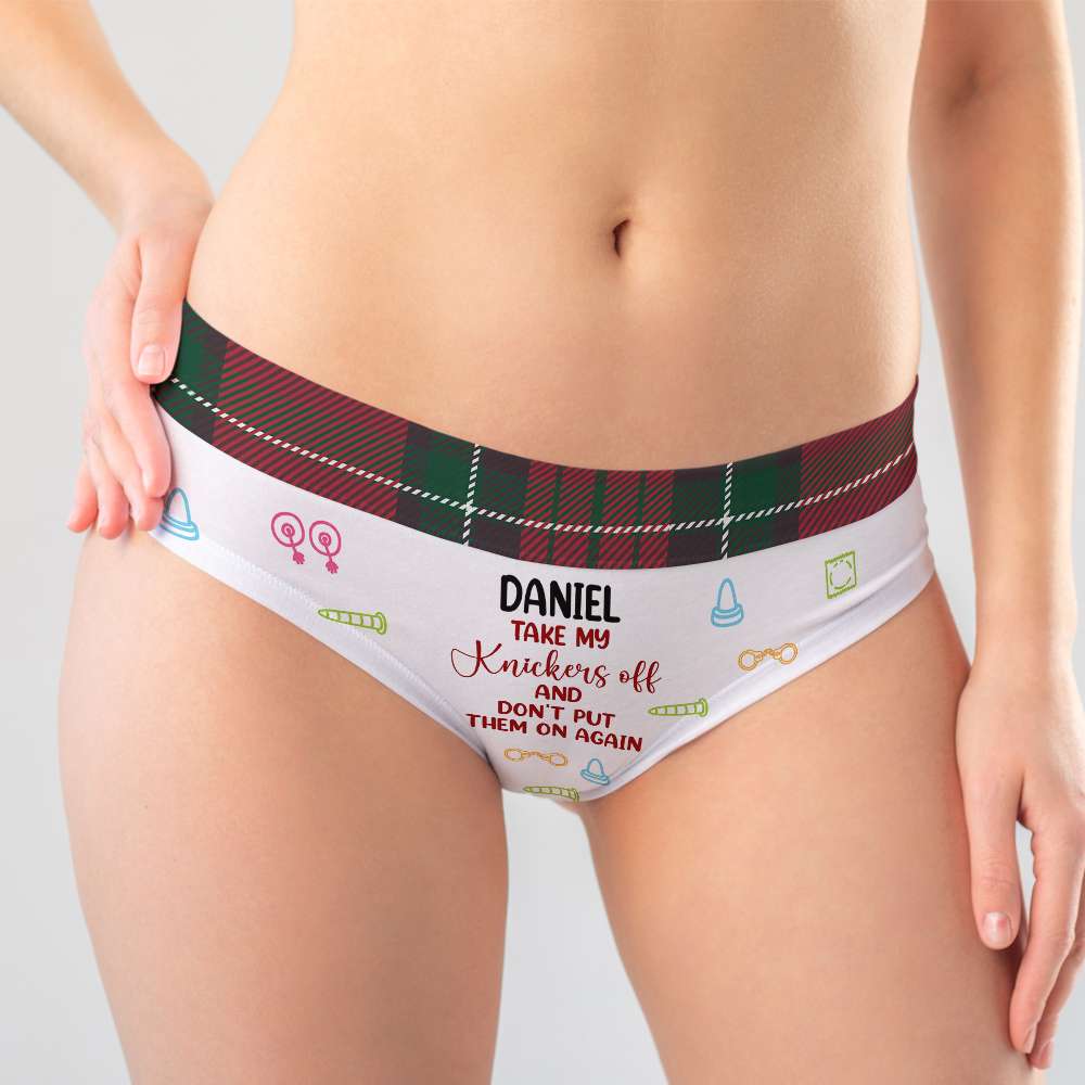 Personalized Women's Briefs - Take My Knickers Off Boxer Briefs PopCulturePrints