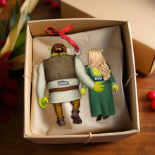 Load image into Gallery viewer, Personalized Ogre Couple Christmas Ornament
