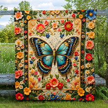 Load image into Gallery viewer, Vibrant Personalized Butterfly Quilt Bed Set Blanket PopCulturePrints
