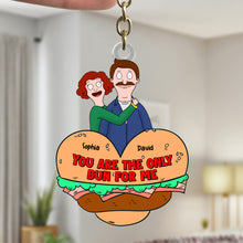 Load image into Gallery viewer, Personalized Funny Burger Couple Keychain – Custom Gift
