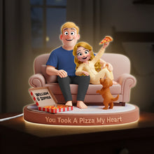 Load image into Gallery viewer, You Took A Pizza My Heart - Personalized Sofa Pizza Couple Acrylic Light Box Light Box PopCulturePrints
