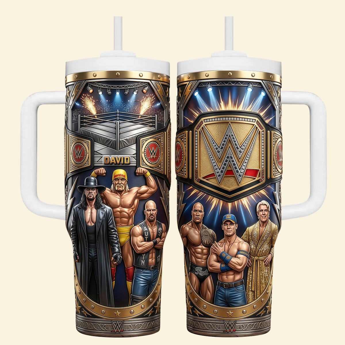 “Unleash Your Inner Champion!” - Arena Championship Fighter 40oz Tumbler - Personalized Gift for Any Wrestler Fan Tumbler Cup PopCulturePrints